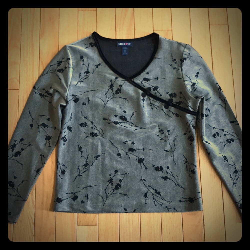 Limited Too Top Silver and Black